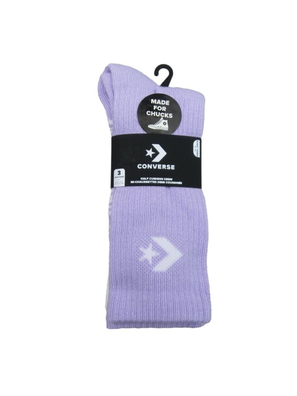 Converse Half Cushion Crew Socks (3 Pairs) Multi Pack Women's Size 4-10 NEW